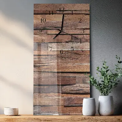 Horloge verticale en verre Bois