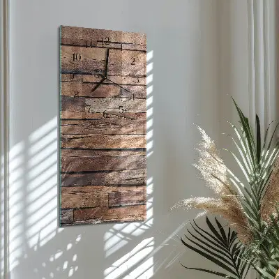 Horloge verticale en verre Bois