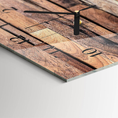 Horloge verticale en verre Bois