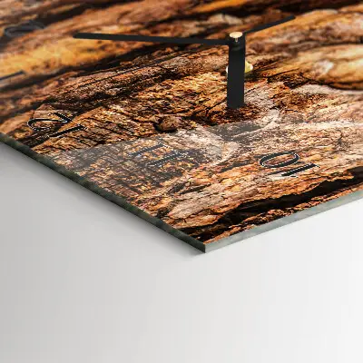 Horloge verticale en verre Écorce d'arbre