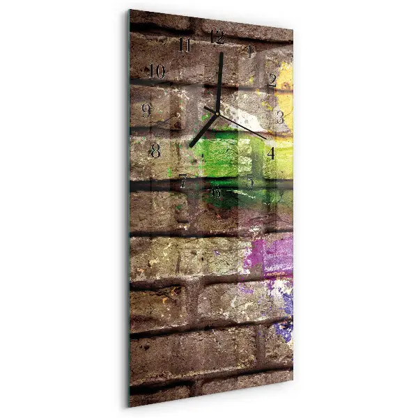 Horloge verticale en verre Brique