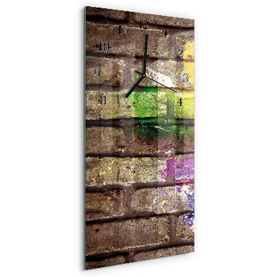 Horloge verticale en verre Brique