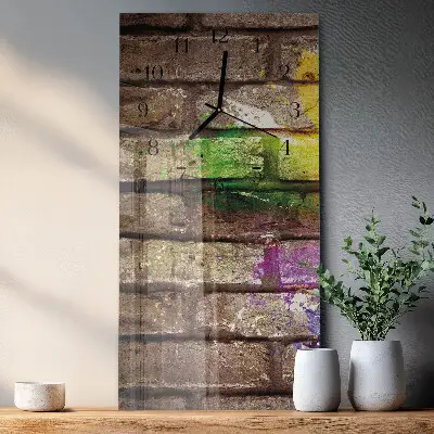 Horloge verticale en verre Brique