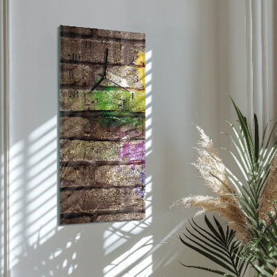 Horloge verticale en verre Brique