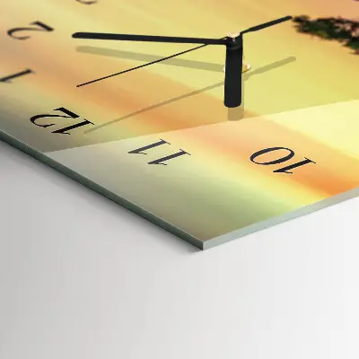 Horloge verticale en verre Champ de lavande