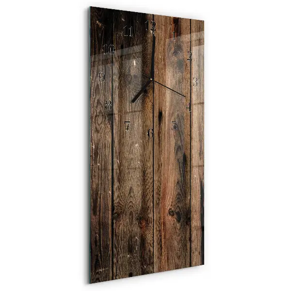 Horloge verticale en verre Bois