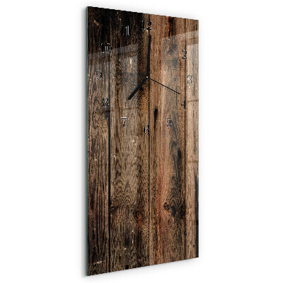 Horloge verticale en verre Bois