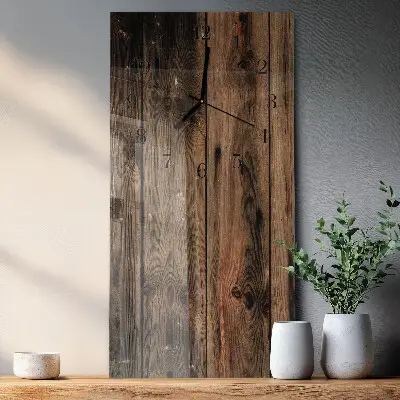 Horloge verticale en verre Bois