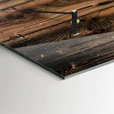 Horloge verticale en verre Bois