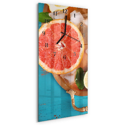 Horloge verticale en verre Pamplemousse