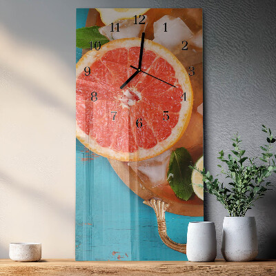Horloge verticale en verre Pamplemousse
