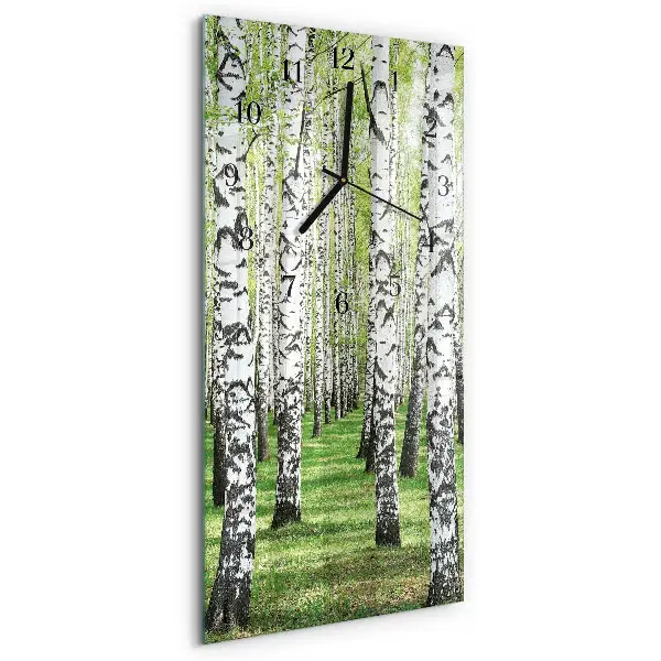 Horloge verticale en verre Bouleau