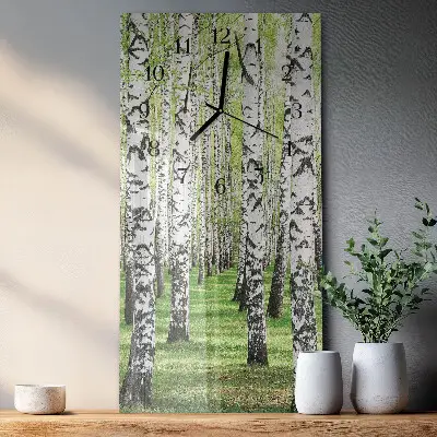 Horloge verticale en verre Bouleau