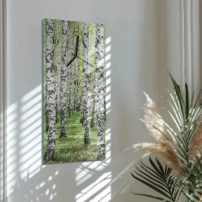 Horloge verticale en verre Bouleau