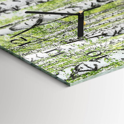 Horloge verticale en verre Bouleau