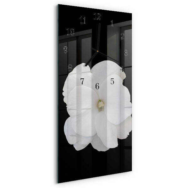 Horloge verticale en verre Fleur