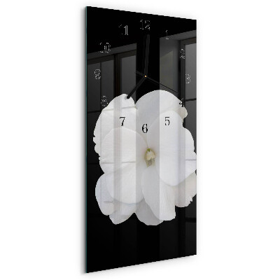 Horloge verticale en verre Fleur