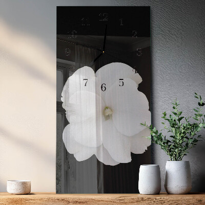 Horloge verticale en verre Fleur