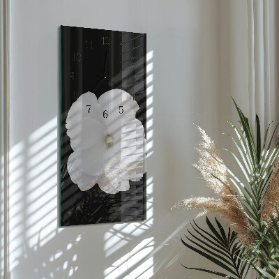 Horloge verticale en verre Fleur