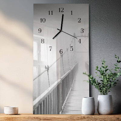 Horloge verticale en verre Pont