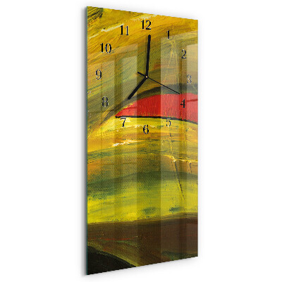 Horloge verticale en verre Morceau