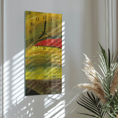 Horloge verticale en verre Morceau