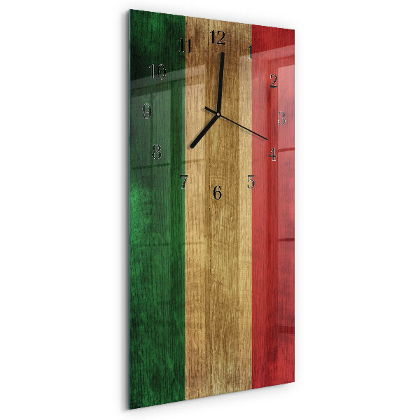 Horloge verticale en verre Drapeau italien
