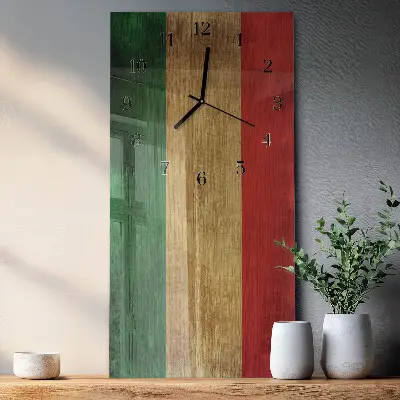 Horloge verticale en verre Drapeau italien