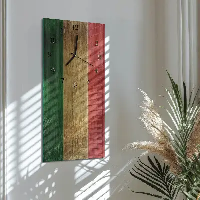 Horloge verticale en verre Drapeau italien