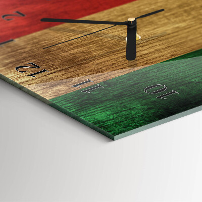 Horloge verticale en verre Drapeau italien
