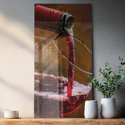 Horloge verticale en verre Vin