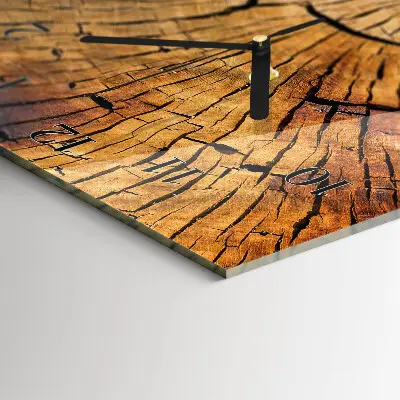 Horloge verticale en verre Grain de bois