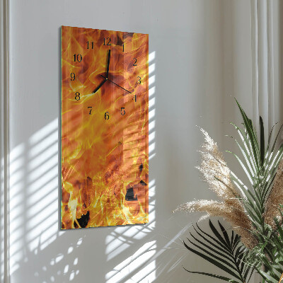 Horloge verticale en verre Feu