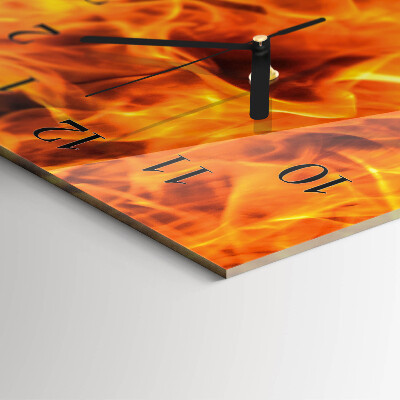 Horloge verticale en verre Feu