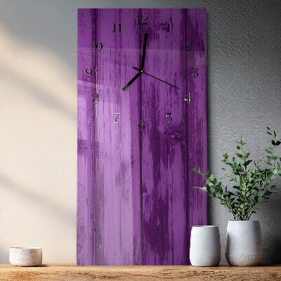 Horloge verticale en verre Bois
