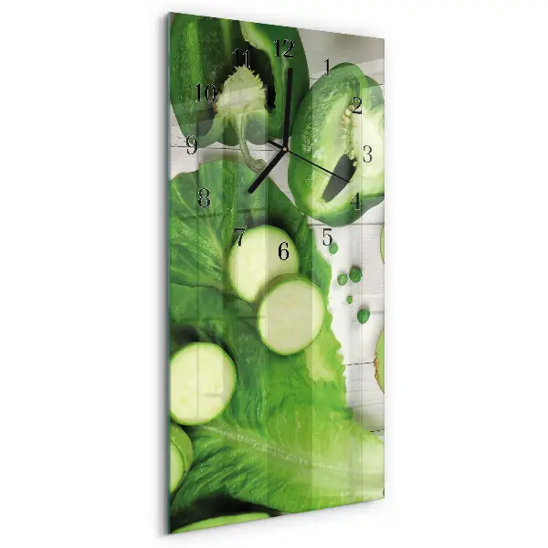 Horloge verticale en verre Légumes