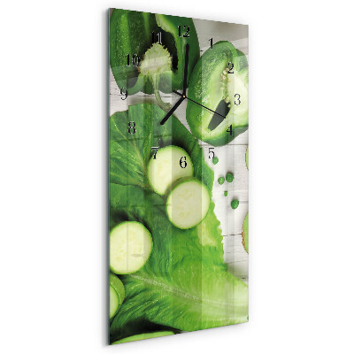 Horloge verticale en verre Légumes