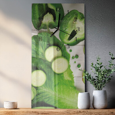 Horloge verticale en verre Légumes