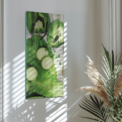 Horloge verticale en verre Légumes