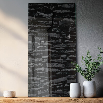 Horloge verticale en verre Mur de pierre