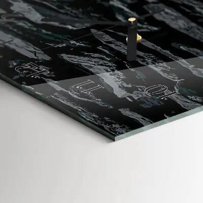 Horloge verticale en verre Mur de pierre