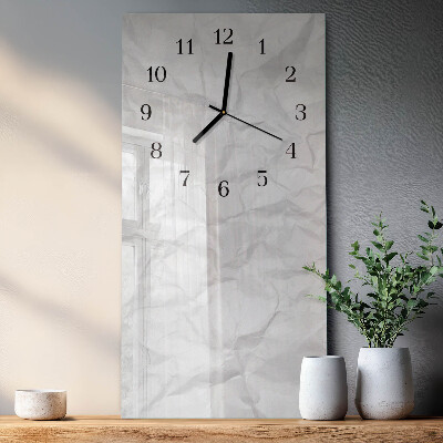 Horloge verticale en verre Une feuille de papier