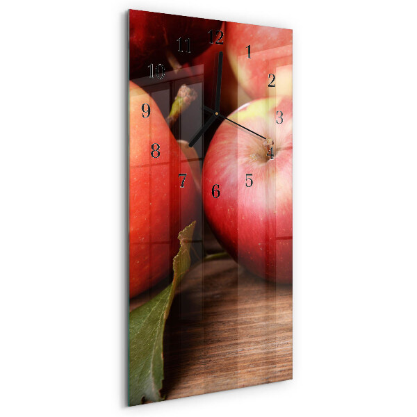 Horloge verticale en verre Pomme