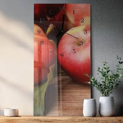 Horloge verticale en verre Pomme