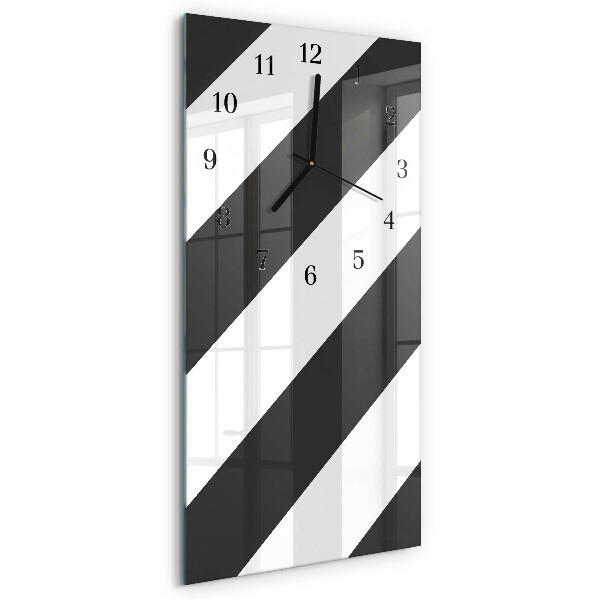Horloge verticale en verre Rayures