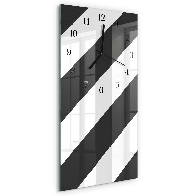 Horloge verticale en verre Rayures