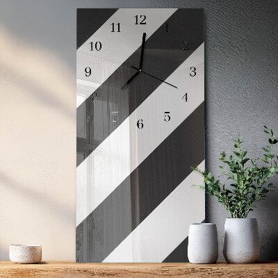 Horloge verticale en verre Rayures