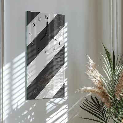 Horloge verticale en verre Rayures