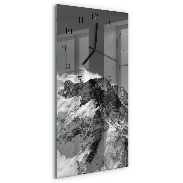 Horloge verticale en verre Montagne