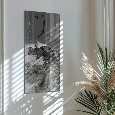 Horloge verticale en verre Montagne